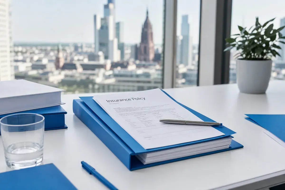 Versicherungsunterlagen und amtliche Formularmappen